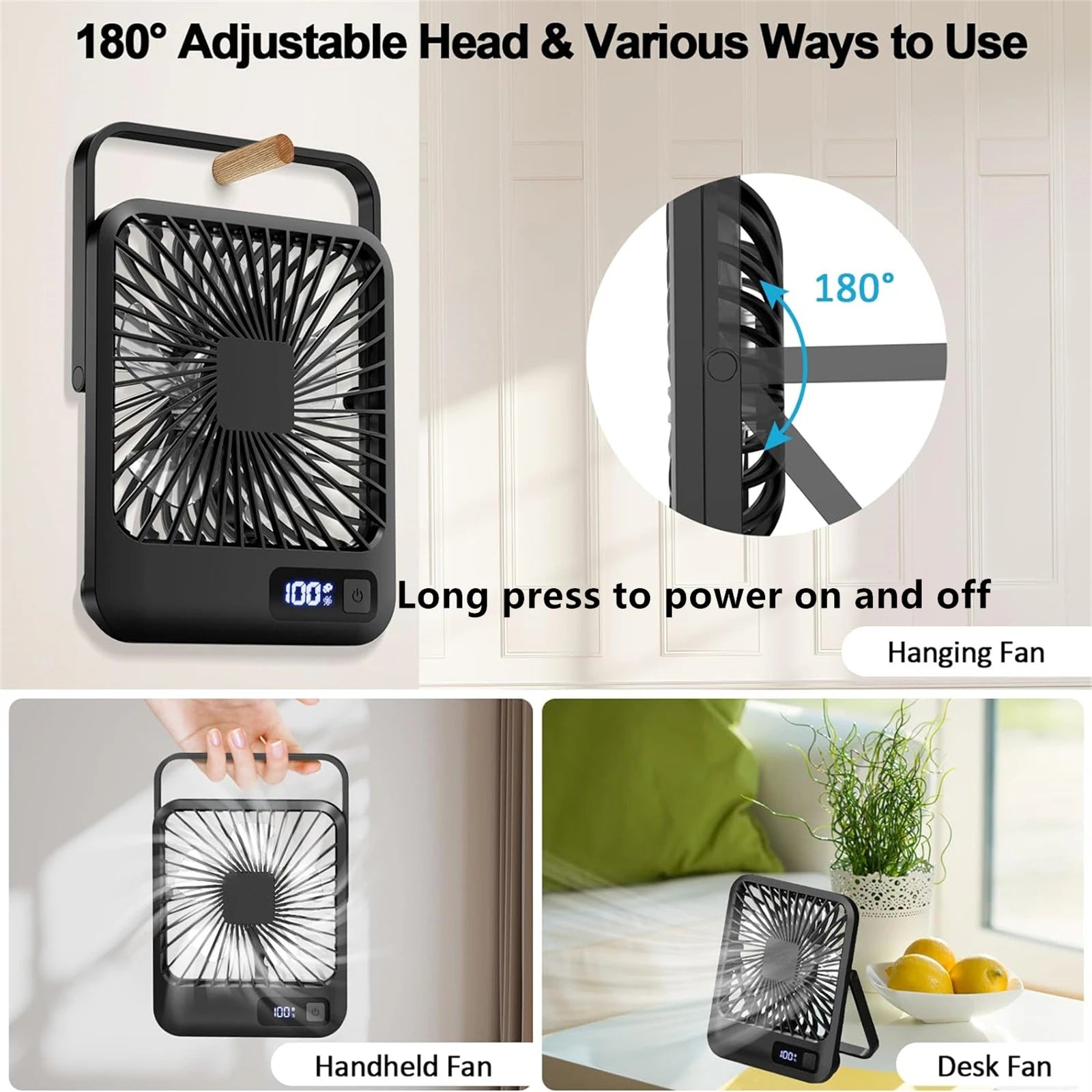 BreezeNest Rechargeable Desk Fan